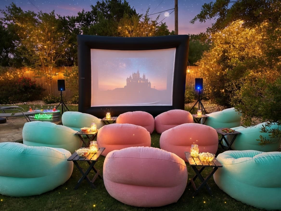 Outdoor movie setup 6 in Cedar Park